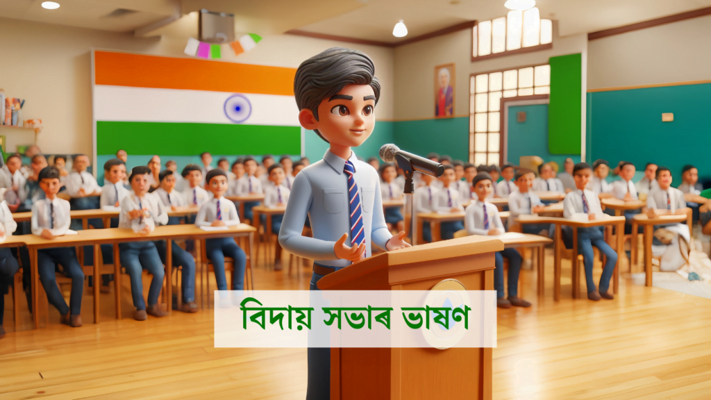 বিদায় সভাৰ ভাষণ | বিদায় মিটিঙৰ ভাষণ | School Farewell Speech in Assemese