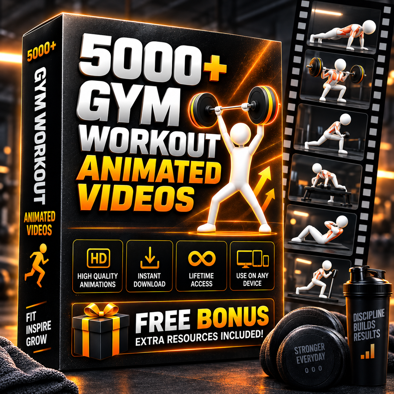 5000+ Gym Workout Animated Reels Bundle